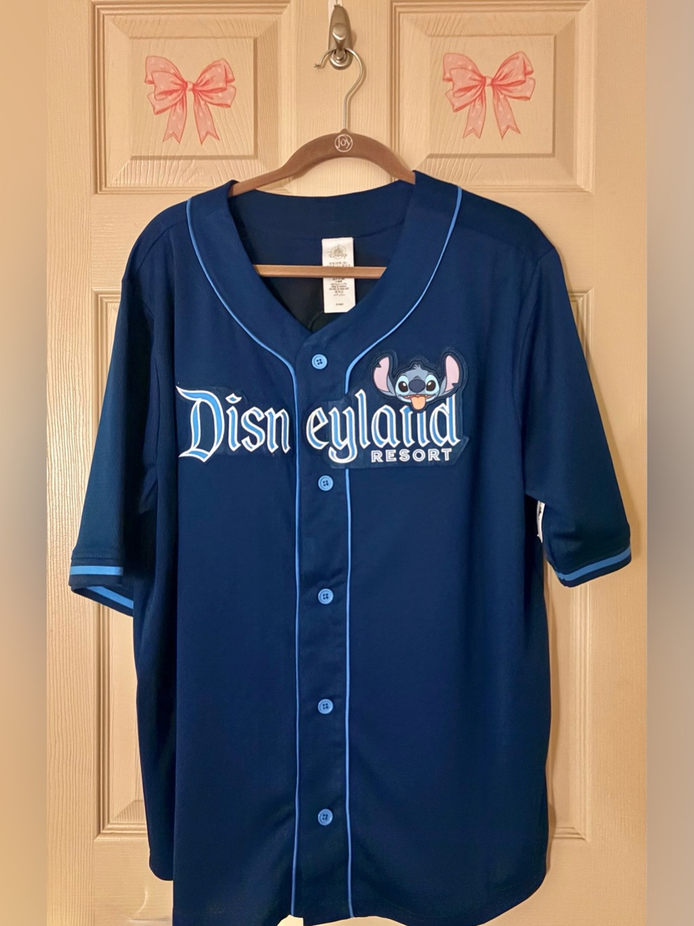 Brand New Disney Parks 2025 Disneyland Blue Lilo & Stitch Baseball Jersey New